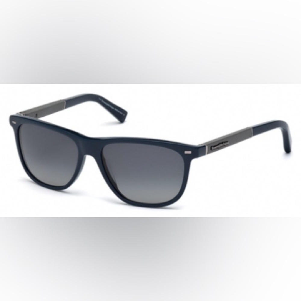 Ermenegildo Zegna EZ0009-90D Blue Plastic Sunglasses. 56-15-140